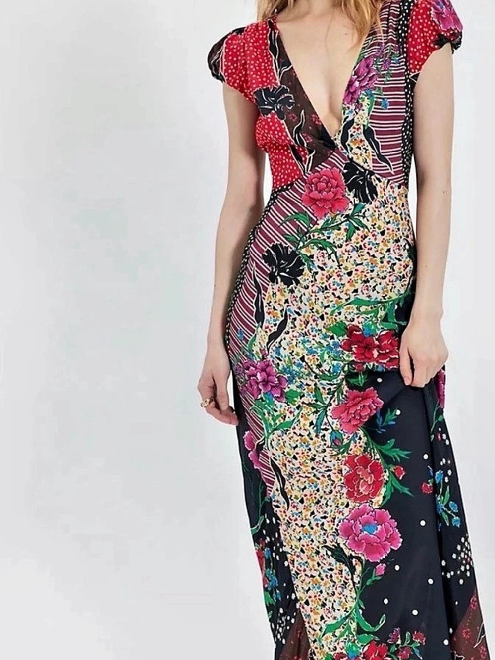 NWT Free People Echo Chamber Midi Dress XS Wild Heart Floral Retails $168